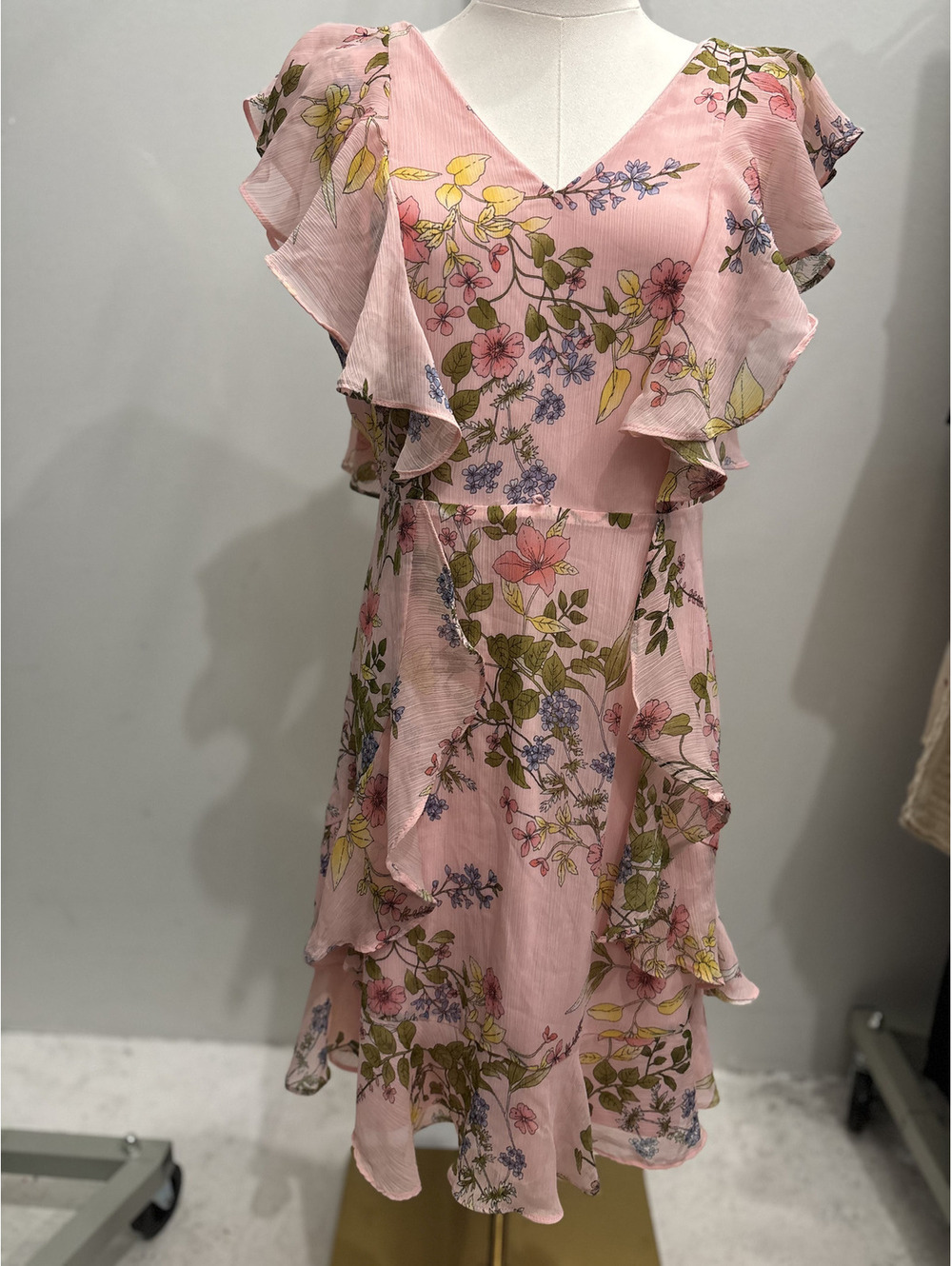 Tommy Hilfiger Pink Floral Ruffle Dress